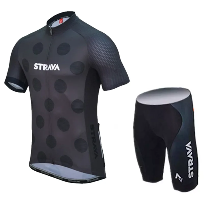 3 STRAVA Велоспорт Джерси Наборы Pro team мужчины короткий рукав велосипедная одежда дышащий горный велосипед спортивная одежда - Цвет: 3