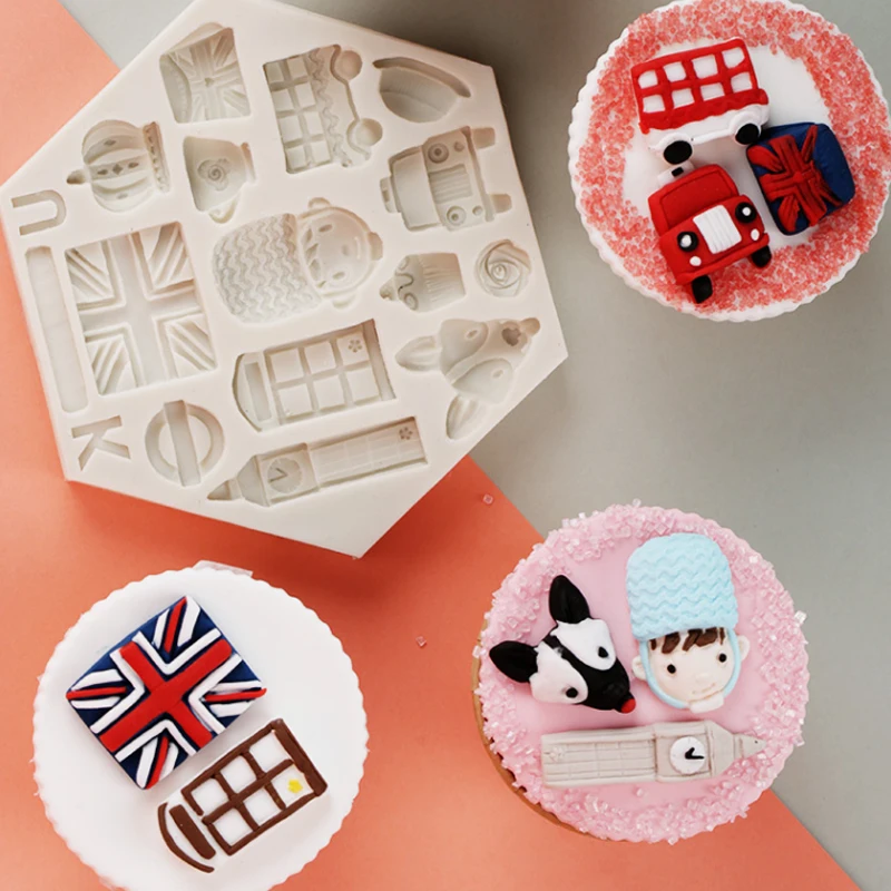 Силиконовая форма серии UK Big Ben & Hat для помадки инструменты украшения тортов формы