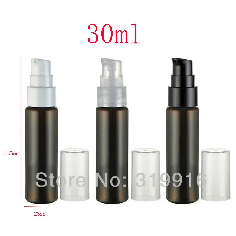 

30ml x 50 brown plastic lotion bottles,30cc empty PET cream bottle pump,1oz cosmetic packaging,cosmetic containers cream pump