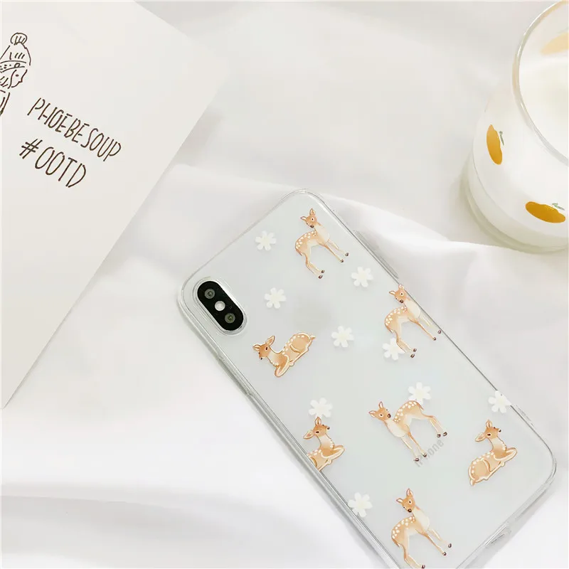 DISCASE прозрачный мультяшный чехол для телефона с рисунком в виде животного iphone XS MAX