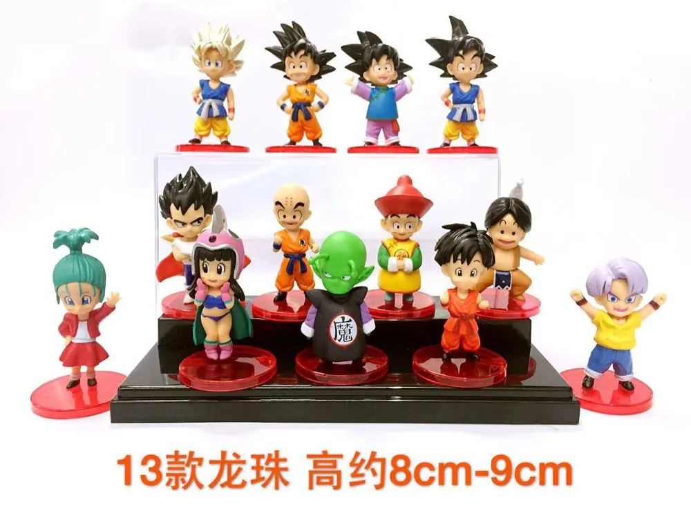 13 шт. комиксов аниме Dragon Ball Super Saiyan Son Goku Gohan Goten Kulilin Vegeta Trunks Piccolo Chichi Mini Фигурки