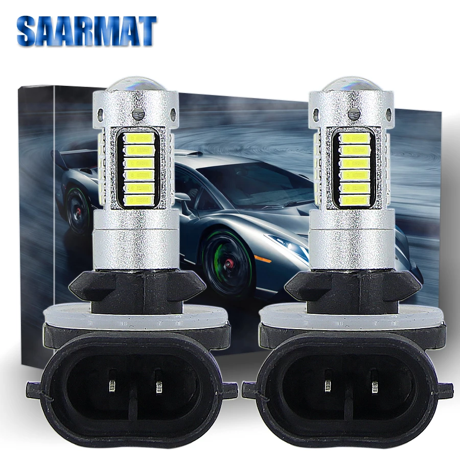 

2 шт., сменные светодиодные лампы 30-SMD 4014 H3 для противотуманных фар, дневных ходовых огней