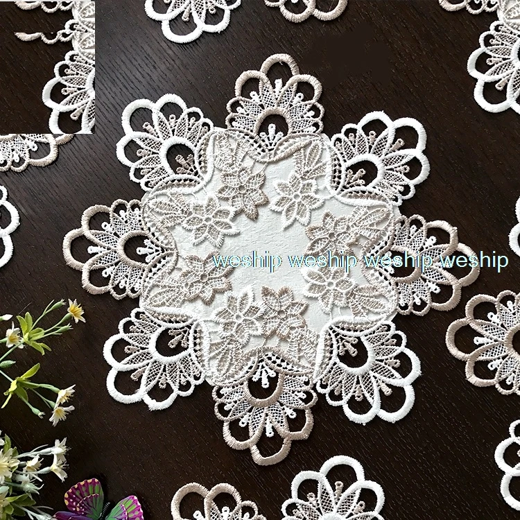 Белая кружевная Роскошная ткань с вышивкой художественный Европейский Стиль