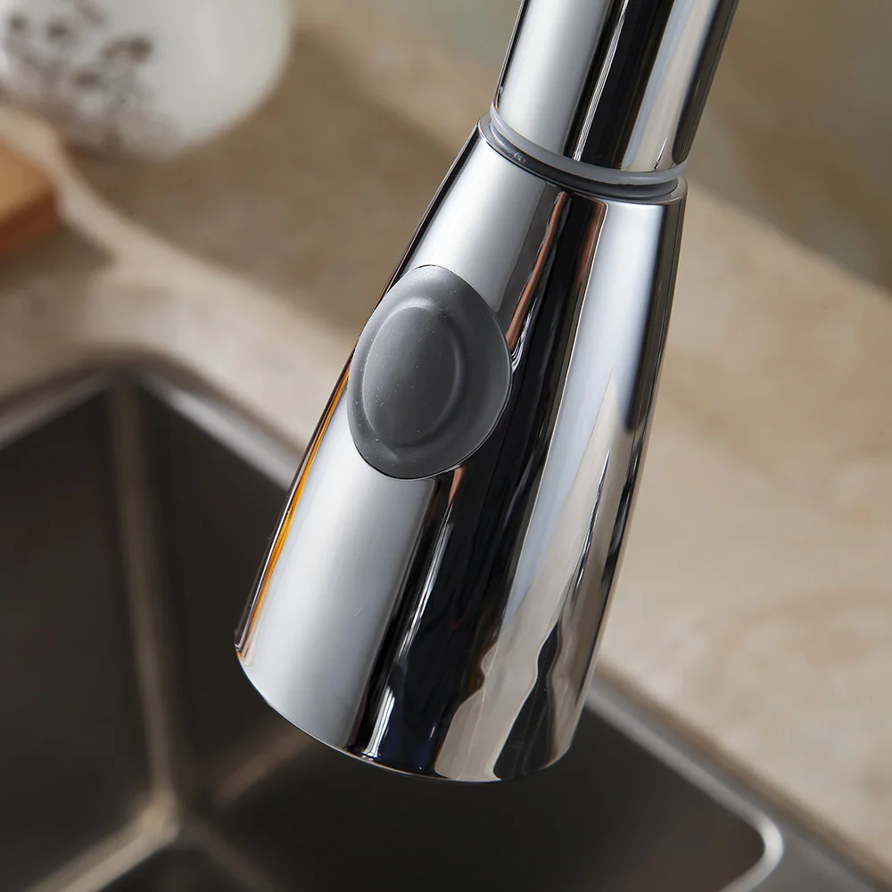 Chrome Silver Sink Kitchen Pull Down Faucet Dual Spray Spout, Shower Head Kitchen Faucet Spout  Accessories