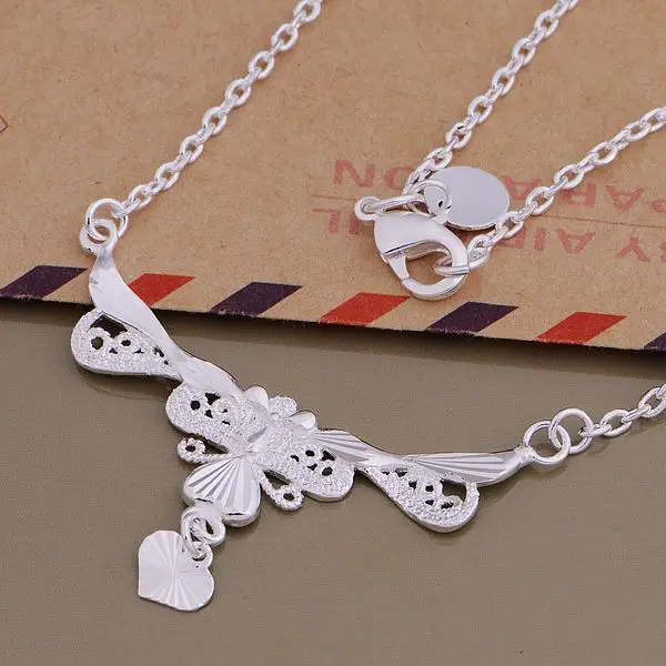 Женское Ожерелье с серебряным покрытием AN797 модное Серебряное украшение 925 пробы