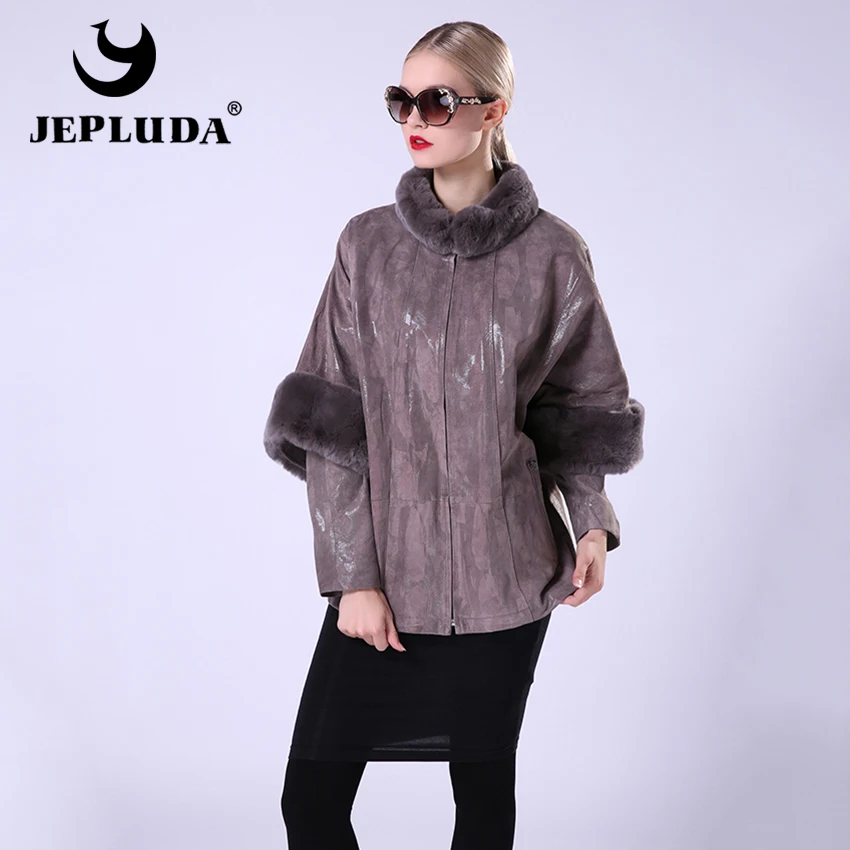 JEPLUDA Новые Женские Кожаные Пальто Из Натуральный Замши Куртка Женская Кожаная