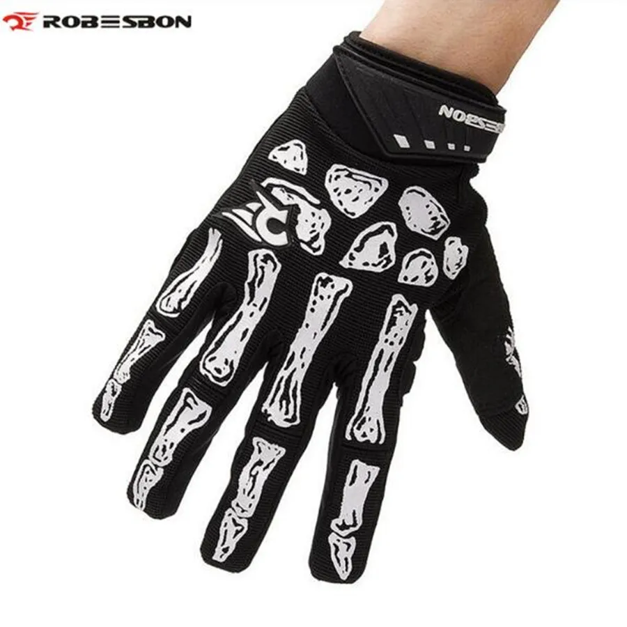 

ROBESBON Cycling Gloves Windproof Thermal Skull Anti Static Ciclismo Sport MTB Road Riding Bike Bicycle Cycling Gloves Mittens