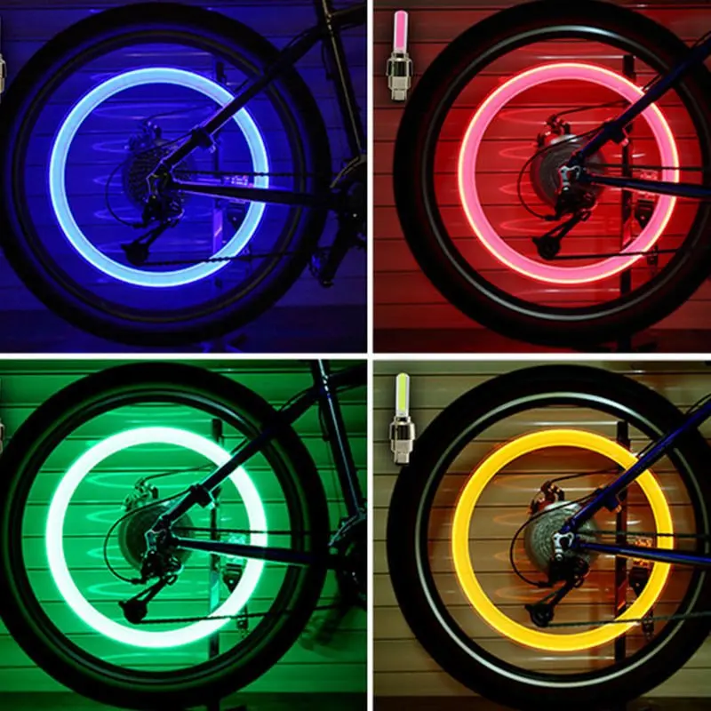 2pcs bike light Color Tyre Wheel Valve Cap Light LED Lamp Flash Car Tire Caps Air Cover Rim Stem | Автомобили и мотоциклы