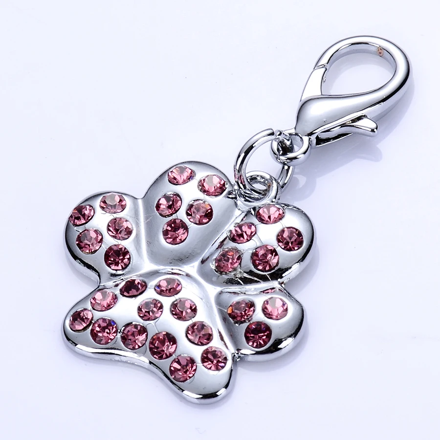 Подвеска кулон для собак ошейник Горный хрусталь Dog Tag Кристалл кости в форме Талисманы для собак Воротники застежкой омар ювелирные изделия подвеска Аксессуары Товары для домашних животных - Цвет: Красный