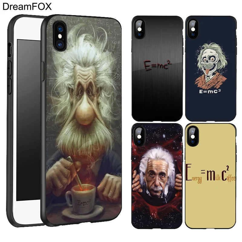 DREAMFOX L151 Альберт Эйнштейн Черный Мягкий ТПУ силиконовый чехол для Apple iPhone 11 Pro XR XS Max