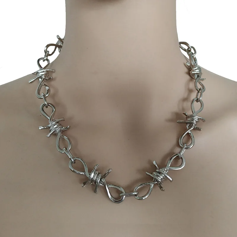 

Handmade Men Women Unisex Chain Necklace Rock Band Heavy Choker Punk Metal Collar