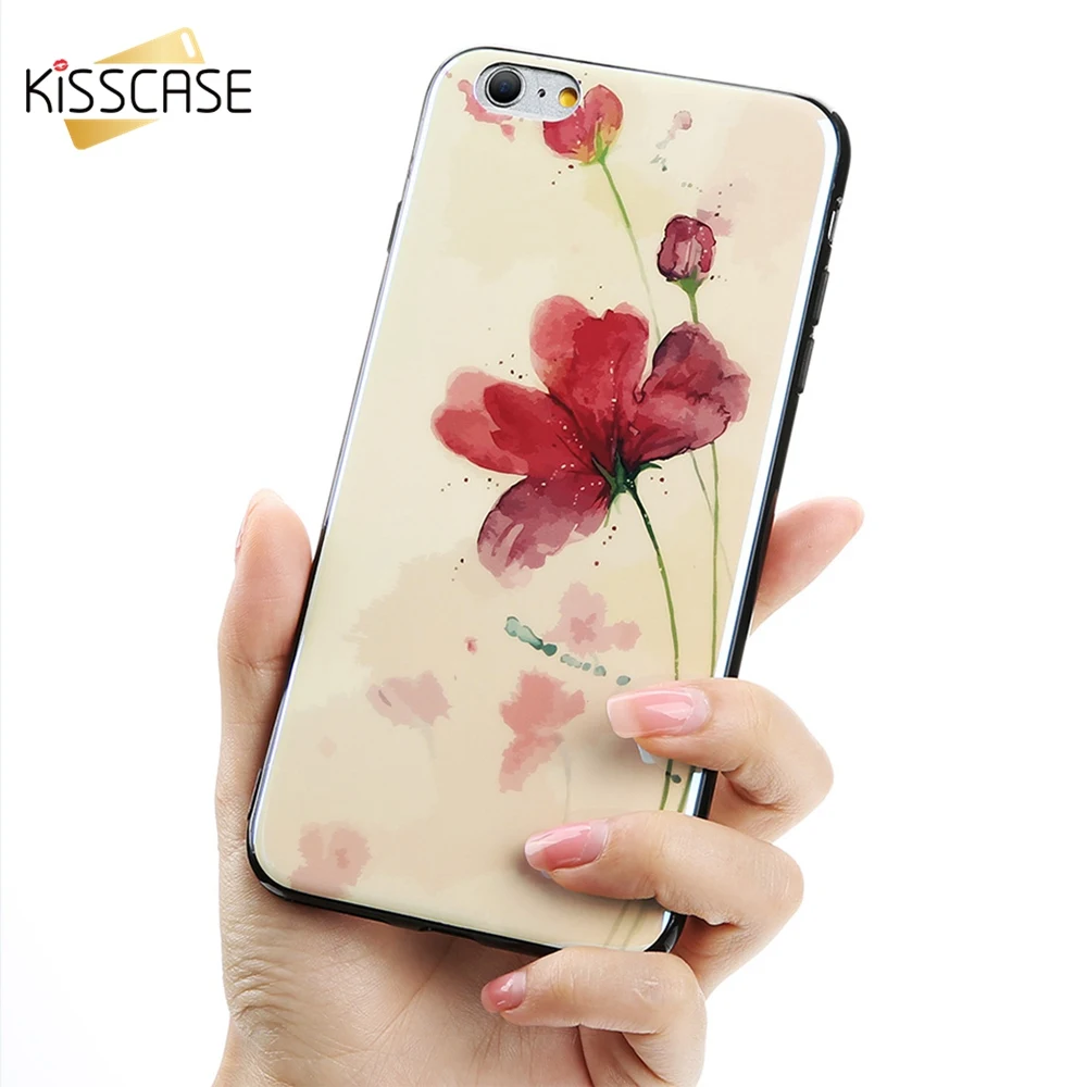 Чехол KISSCASE с милым цветком для iPhone 6 6S Plus 7 8 высококачественный мягкий зеркальный