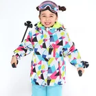 Лыжная куртка детская брендовая Высококачественная детская ветрозащитная Водонепроницаемая теплая зимняя куртка для девочек куртка для лыж и сноуборда