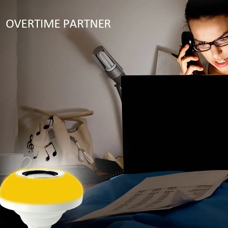 Модная светодиодная портативная беспроводная bluetooth-колонка бас стерео лампа E27