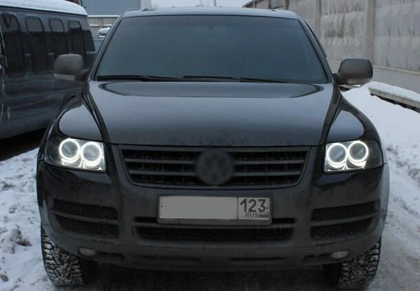 Отличные SMD 5050 Светодиодные белые фары halo angel demon eyes kit для Volkswagen VW Touareg 2003 2004 2005