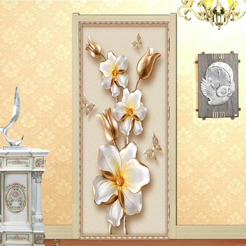 2 шт./компл. самоклеящиеся дверные наклейки 3D стереоскопические рельефные