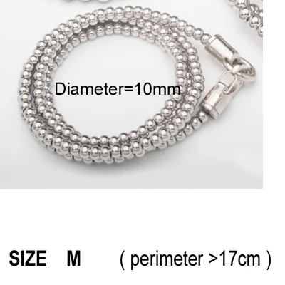10 mm size M 304 бусины из нержавеющей стали, ручной браслет для самообороны, для боевых искусств, цепочка для кемпинга, походов, 6 мм/8 мм/10 мм - Цвет: 10 mm size M