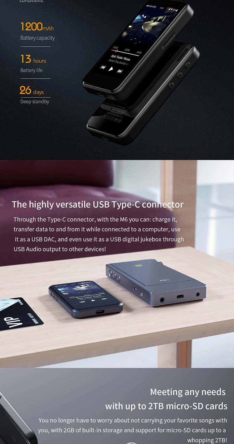 FiiO M6 Android аудио Bluetooth музыкальный плеер Высокое разрешение Спорт без потерь HIFI Музыка MP3 AptX HD LDAC ЦАП DSD Air Play
