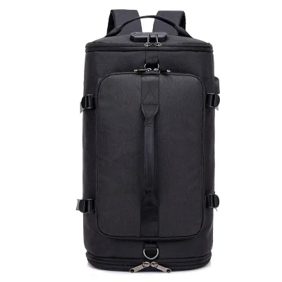 Black Мужской 19 дюймовый рюкзак для ноутбука, модная многофункциональная usb зарядка, дорожная сумка через плечо, студенческие рюкзаки для подростков - Цвет: Black