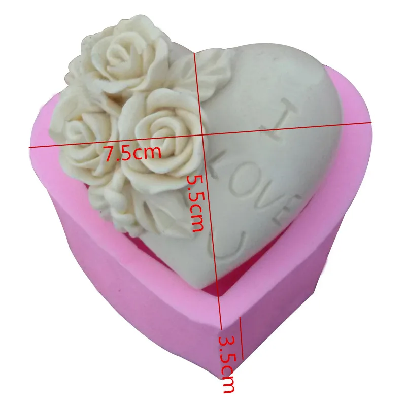 В форме сердца силиконовая, в форме розы пресс-форм Fondant(сахарная) пряностями 3D мыло формы торт декоративные инструменты