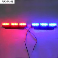 fugsame free shipping super bright 2x 6 led car strobe light high power amber