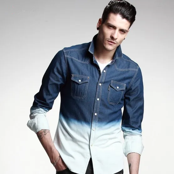Gradient Casual Denim Shirt 