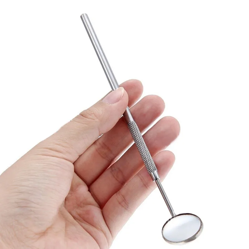 Новый мини ручка стоматологическое зеркало нержавеющая сталь инспектировать