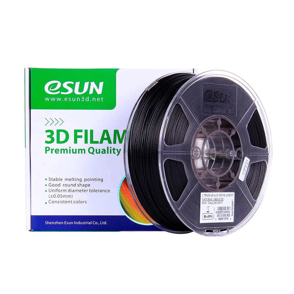ESUN ePA-CF 1,75 мм углеродное волокно заполненная нить 1 кг 2.2lb катушка расходные материалы натуральный материал заправки для 3D принтеров