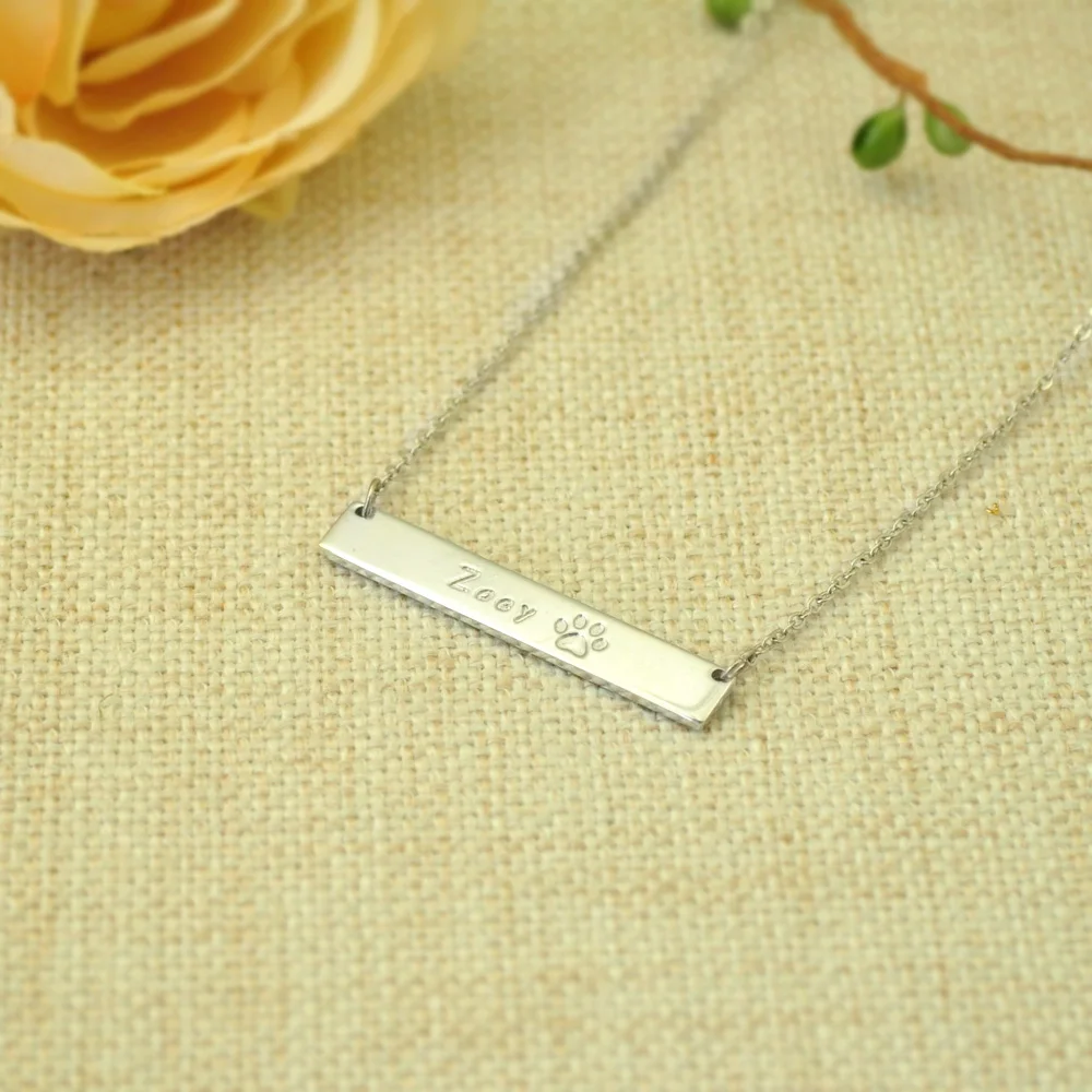 Пользовательское имя собаки бар ожерелье с собачьей лапой собака любовники