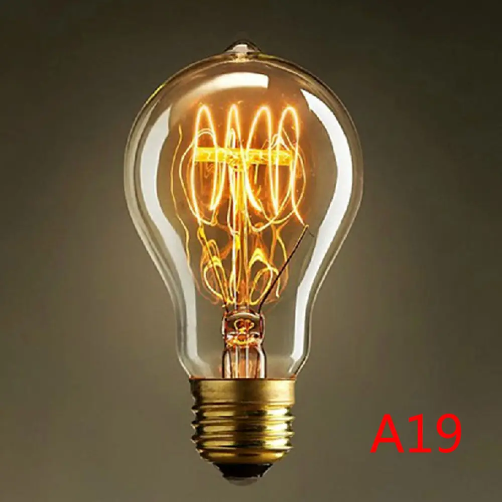 E27 A19 E27 T30-225 G80 ST64 вольфрамовый ламповый светильник ing промышленный стиль винтажные Ретро подвесные лампы Эдисона лампы спиральный светильник ручной работы - Цвет: E27 A19