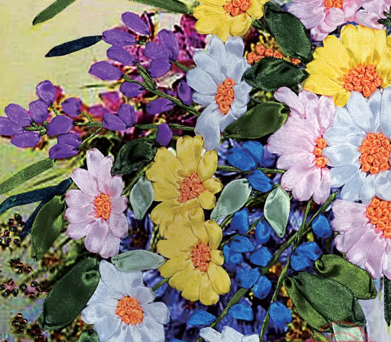 Искусственная ваза шелковая лента вышивка 3D холст живопись атласная крестиком