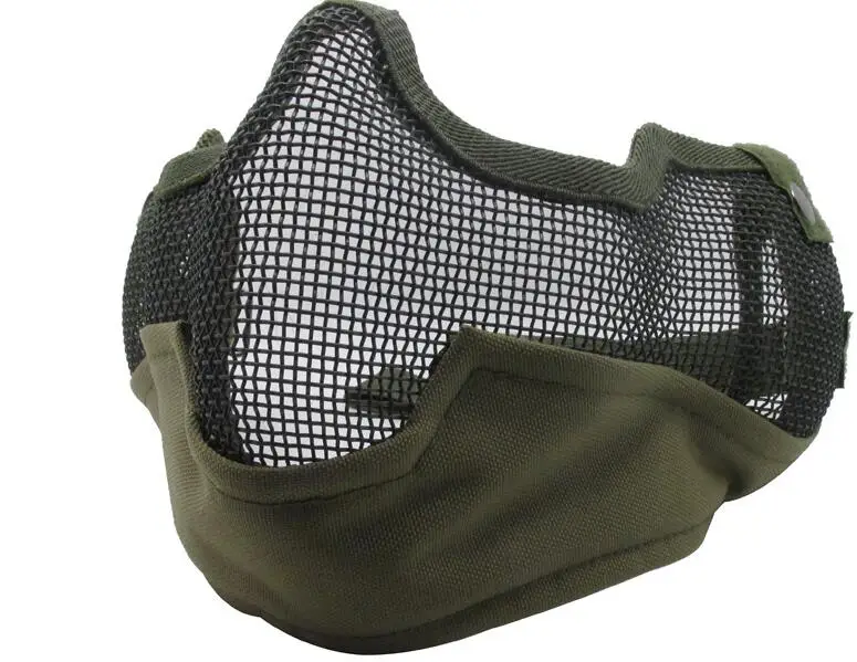 Высокое качество V2 жесткий металлическая сетка половину лица страйкбол защиты с