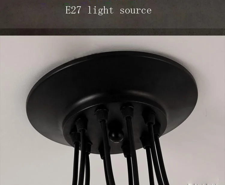 Loft LED Creative Spider Lights Chandelier for Bar coffee shop Simple fish wire iron droplight Experimental bottle Lighting |