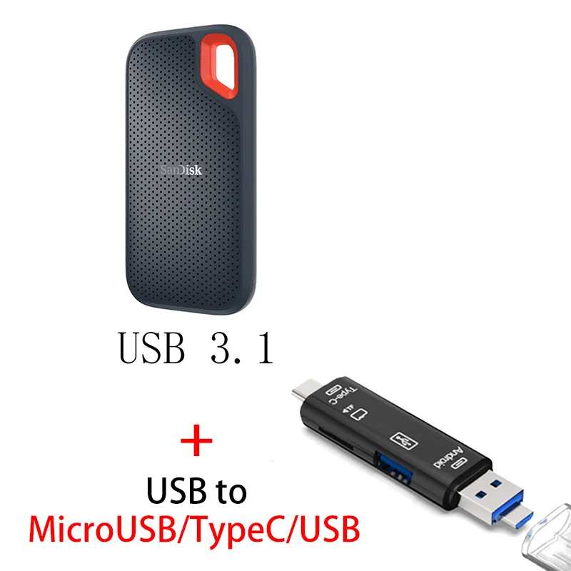 SanDisk Портативный внешний SSD 1 ТБ 500 GB 550 M внешний жесткий диск SSD USB 3,1 HD SSD жесткий диск 250 GB твердотельный диск для ноутбука - Цвет: E60 Y211
