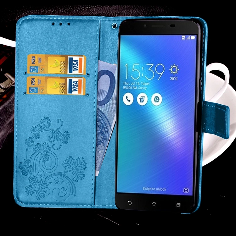 Чехол для телефона Etui для Asus ZenFone 3 Max ZC553KL, Роскошный кожаный бумажник, откидная крышка для ZenFone3 Max ZC553KL, корпус Capinha