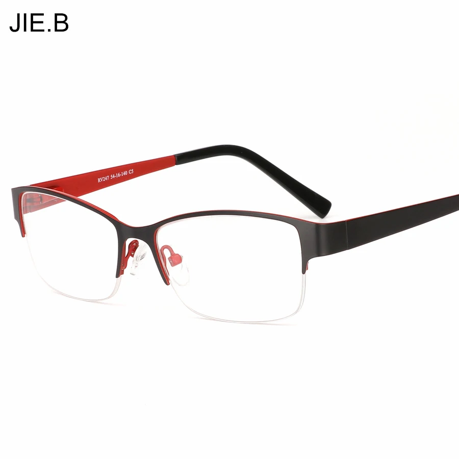 

Double color Half Rim Spectacles Women Eyeglass Frames Prescription Glasses For Myopia Glasses Frames With Spring Hinge On Legs