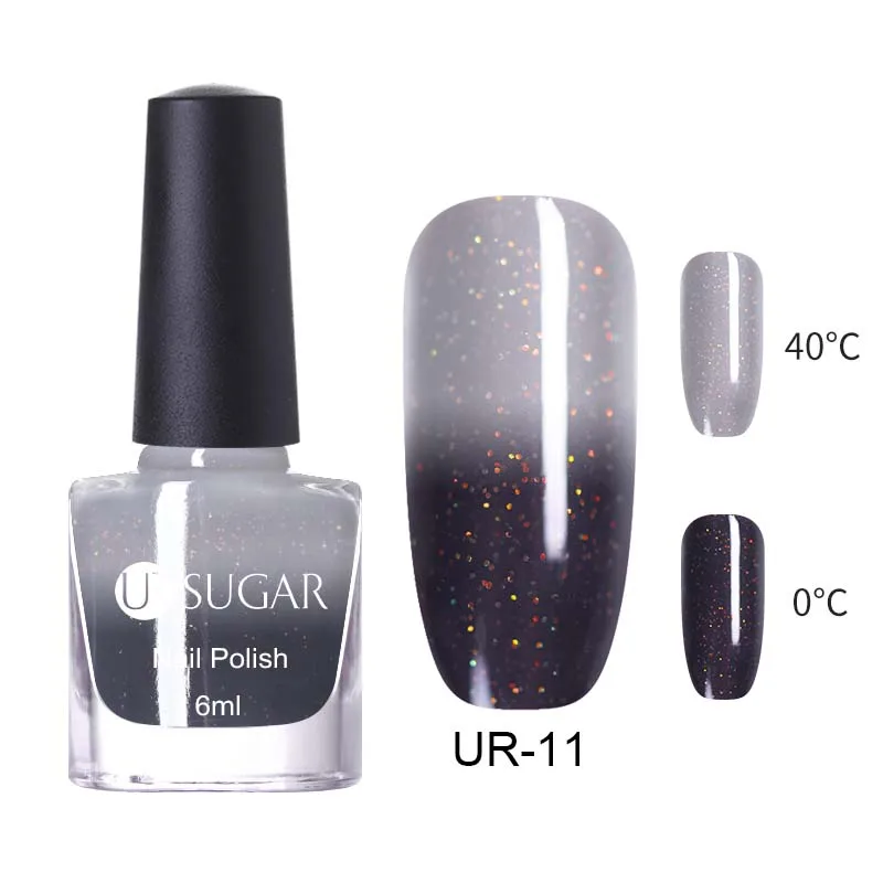 Ur Sugar термо-блеск лак для ногтей меняющий температуру цвет Лак металлическое зеркало лак для ногтей матовый жемчужный корпус маникюр - Цвет: 19