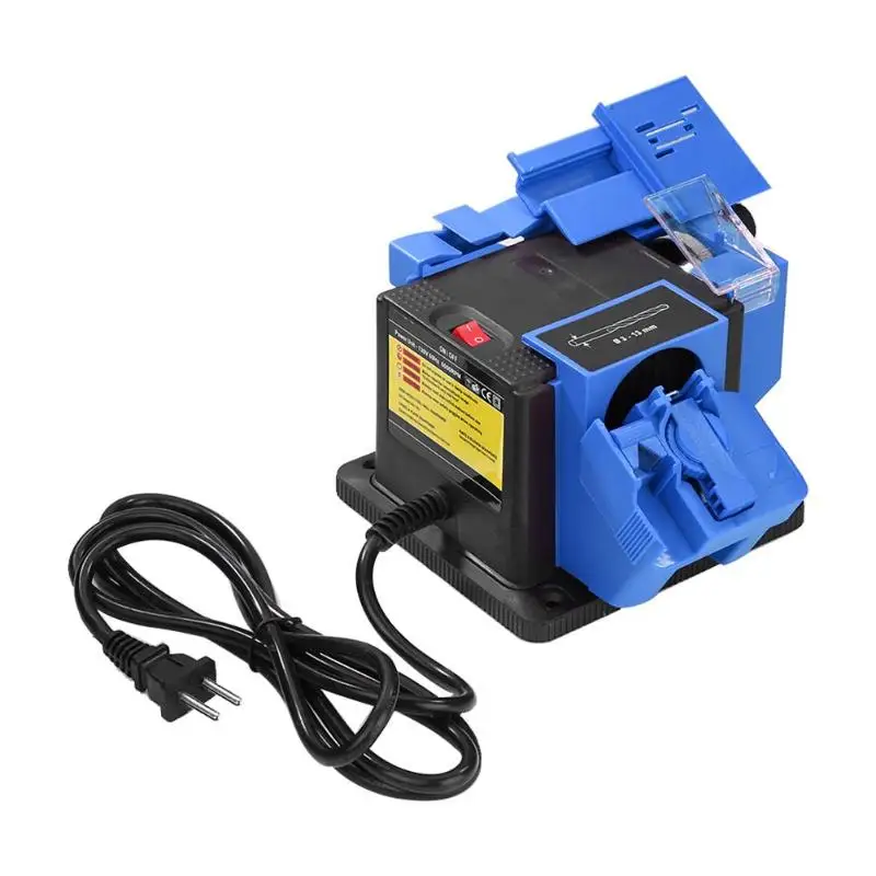 Blue EU Plug Точилка для ножей, электрическая дрель, нож, ножницы, точилка для стамески, точильный шлифовальный станок, Многофункциональные кухонные инструменты, вилка EU/US, новинка - Цвет: Blue EU Plug