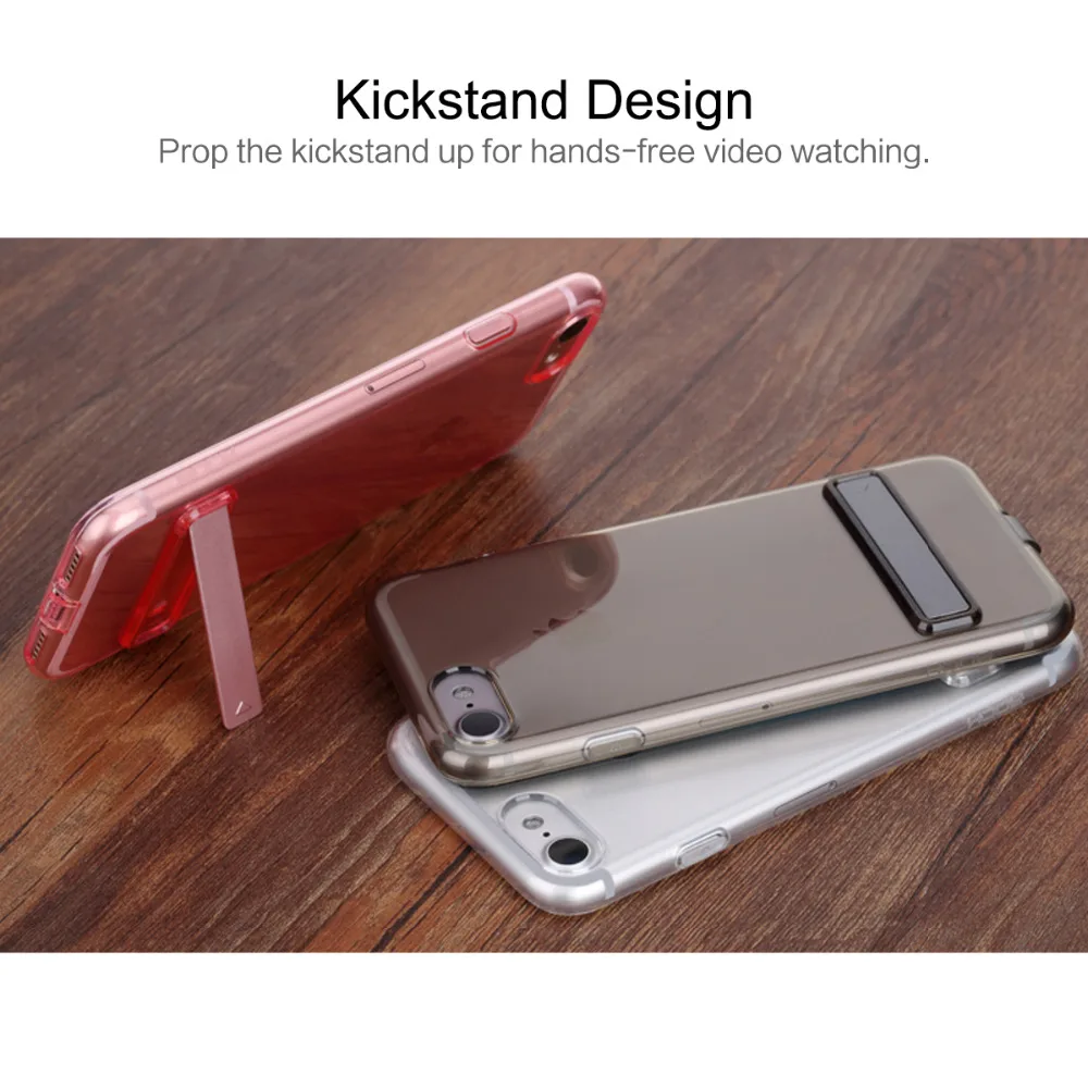 ROCK TPU Kickstand Case for iPhone 7 Plus Good Brand Phone Back Cover For Transparent Slim |