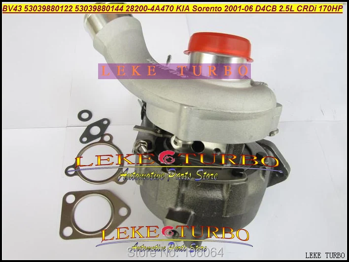 BV43 53039880122 53039700122 53039880144 53039700144 28200 4A470 282004A470 Turbo для KIA Sorento 2001 06 D4CB 2.5L CRDi 170HP|turbo turbo