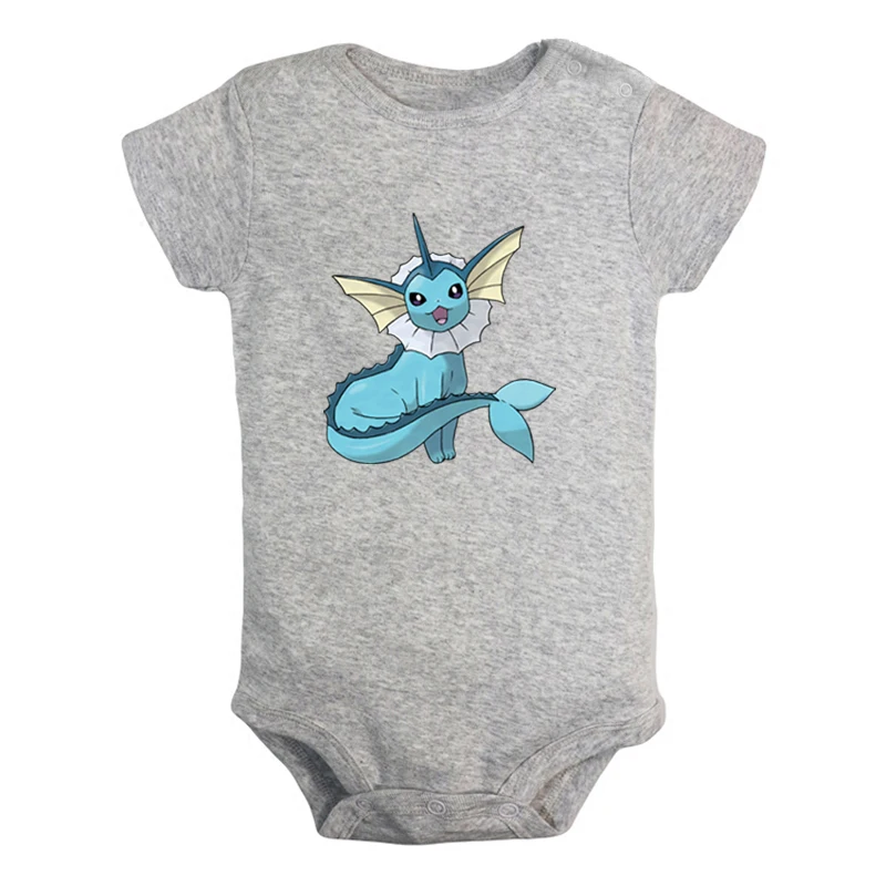 JbBaby968GD Детский комбинезон с покемоном Иви из мультфильма Jolteon Vaporeon для новорожденных мальчиков и девочек, Униформа-комбинезон с принтом - Цвет: JbBaby968GD