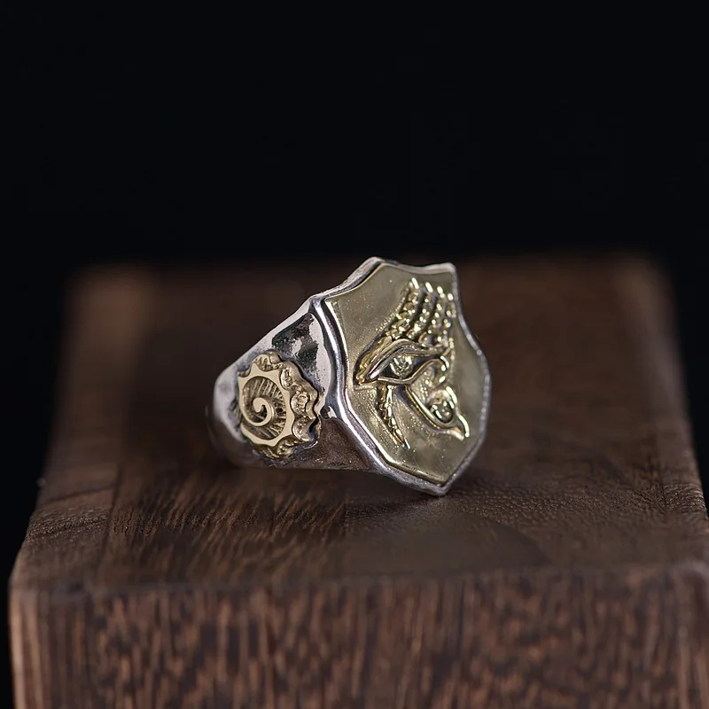 Мужское кольцо из тайского серебра 925 пробы стерлингового Восстановленное в