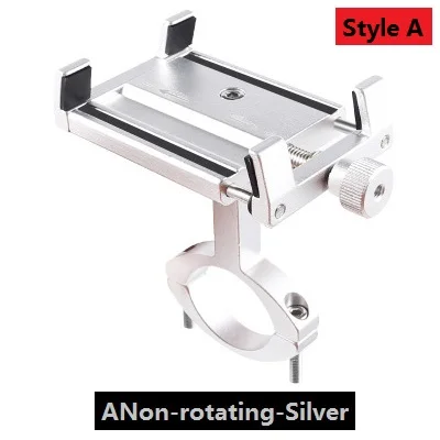 ANon-rotating-Silver Держатель для телефона из алюминиевого сплава на руль мотоцикла, крепление для 3,5-6," смартфона для iPhone 11 pro X 8 samsung Xiaomi - Цвет: ANon-rotating-Silver
