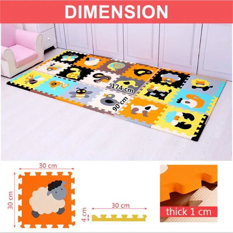 18 шт. детский пенопластовый коврик для ползания с длинными краями|baby game mat|puzzle