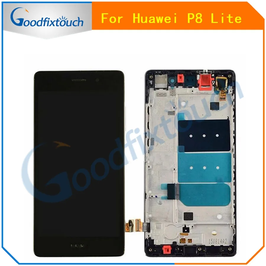 С рамкой для Huawei P8 Lite ЖК-дисплей кодирующий преобразователь сенсорного экрана в