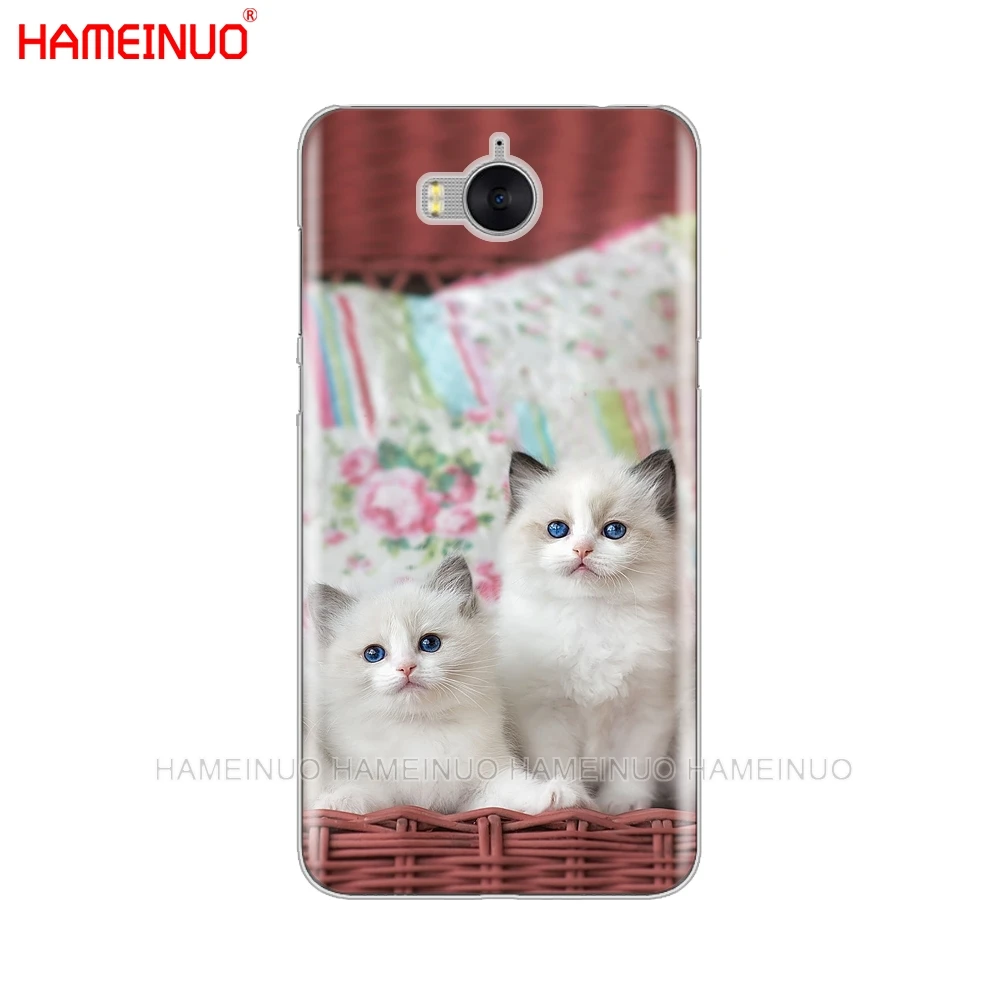 HAMEINUO Чехол для мобильного телефона с милой кошкой и котом huawei honor 3C 4A 4X 4C 5X 6 7 8 Y3 Y5 Y6