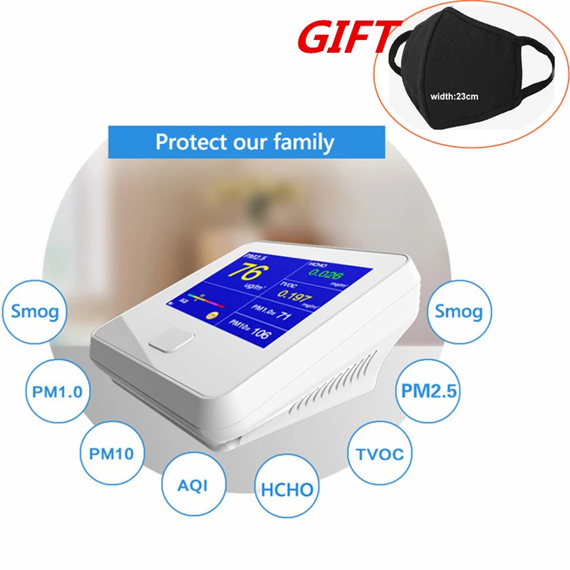 Детектор TVOC HCHO PM1.0 PM2.5 PM10 анализатор формальдегида PM 2 5 домашняя защита контроль