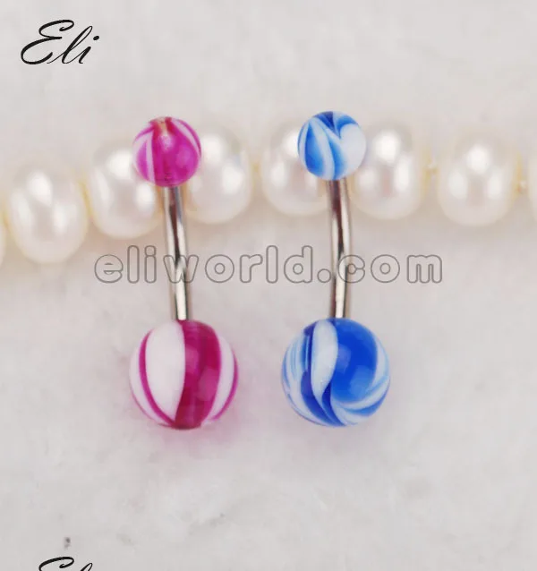 Розничная продажа модное акриловое кольцо для пупка из хирургической стали 316L