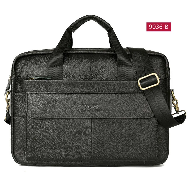 9036-B-black OYIXINGER деловые мужские портфели из натуральной кожи, мужская сумка, повседневная мужская сумка, мужская сумка-мессенджер, сумка для ноутбука, мужские сумки на плечо - Цвет: 9036-B-black