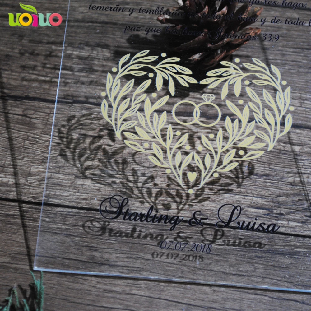 Традиционная Лазерная огранка золота акриловая пригласительная открытка